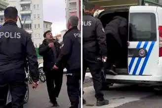 Aksaray'da İlginç Gözaltı Anı: "Beni Dövün!"